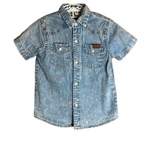 7 For All Mankind Denim Button Down Collared Shirt with Chest Pockets